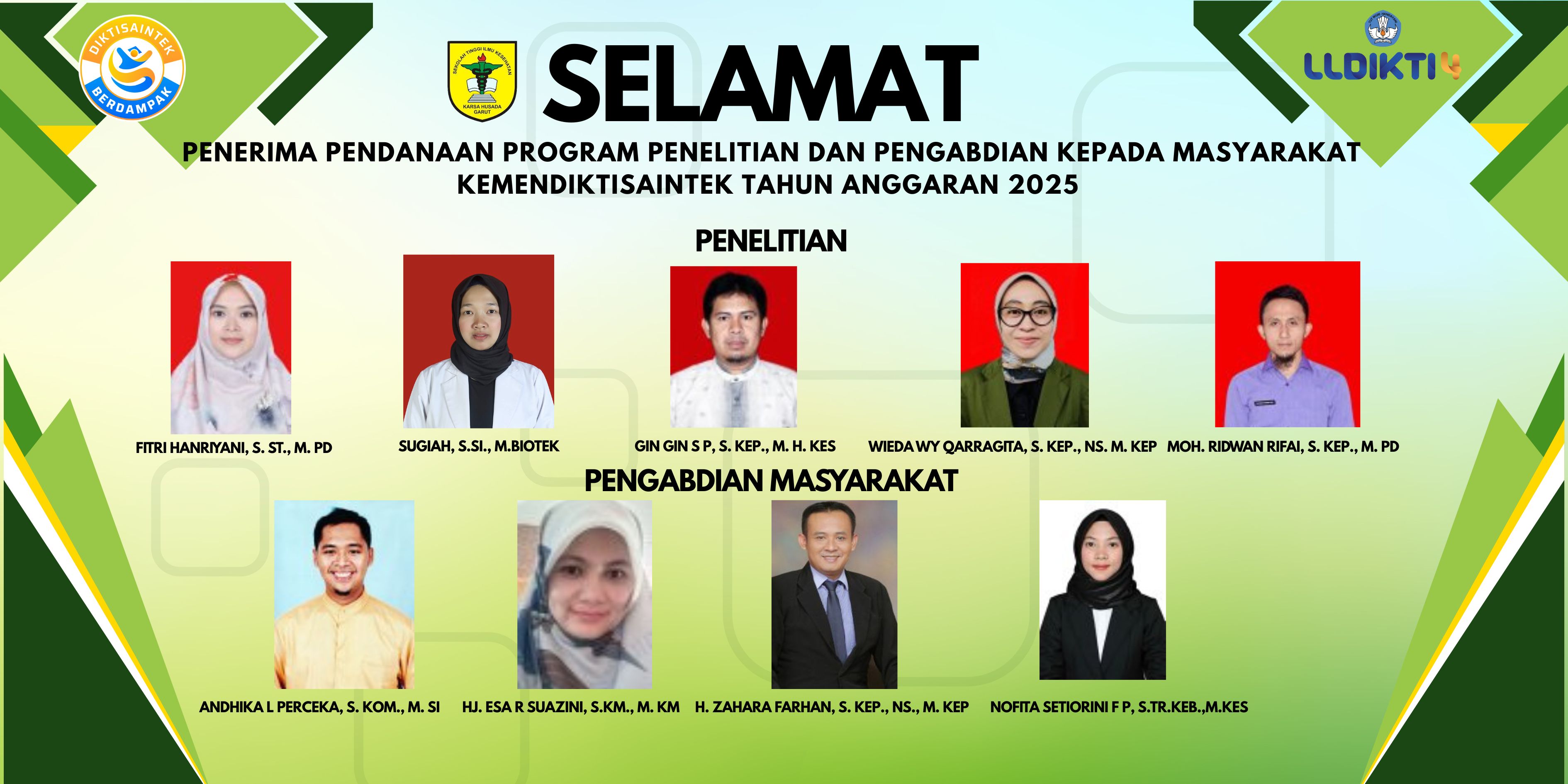 Selamat Kepada Penerima Bantuan Biaya Penelitian dan Pengabdian Masyarakat KEMENDIKTISAINTEK TAHUN 2